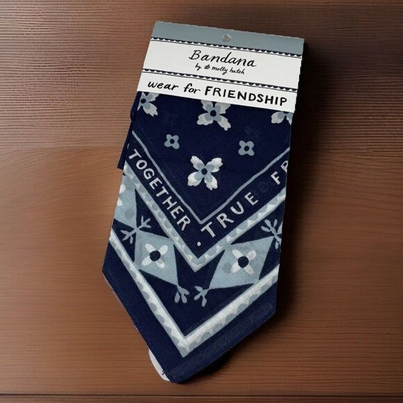 "Wear for friendship" Cotton bandana handkerchief kerchief Molly Hatch 21x21" - Picture 1 of 4